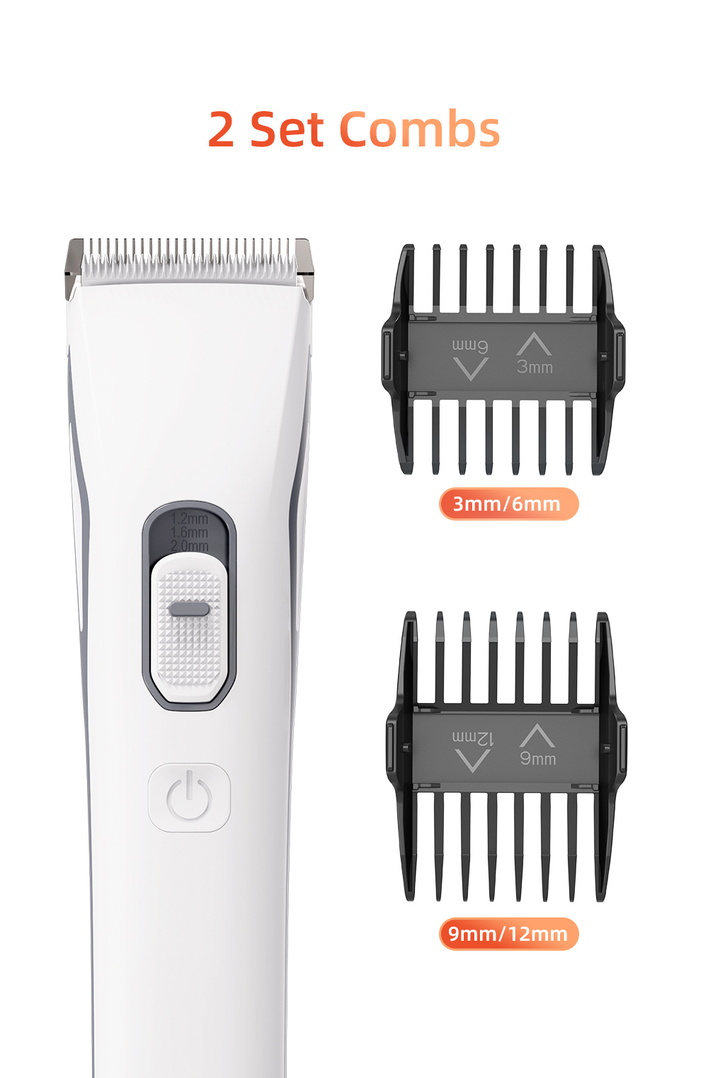 ORATE OHC-315 7W Hair Clipper with 2 Combs, USB Charging Electric Hair Trimmer, 6300RPM, 4.5H Run Time, Low Noise