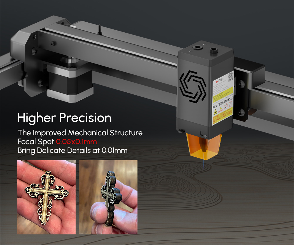 ORTUR Laser Master 3 10W Laser Engraver Cutter with LU2-10A Laser Module, Folding Stands, Emergency Stop, Built-in WiFi, 20,000mm/min, Engraving Area 400mmx400mm