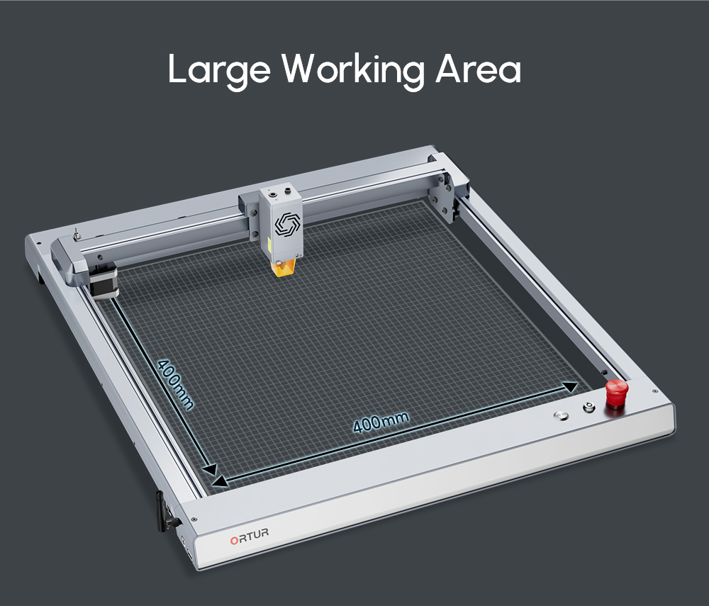 ORTUR Laser Master 3 10W Laser Engraver Cutter with LU2-10A Laser Module, Folding Stands, Emergency Stop, Built-in WiFi, 20,000mm/min, Engraving Area 400mmx400mm