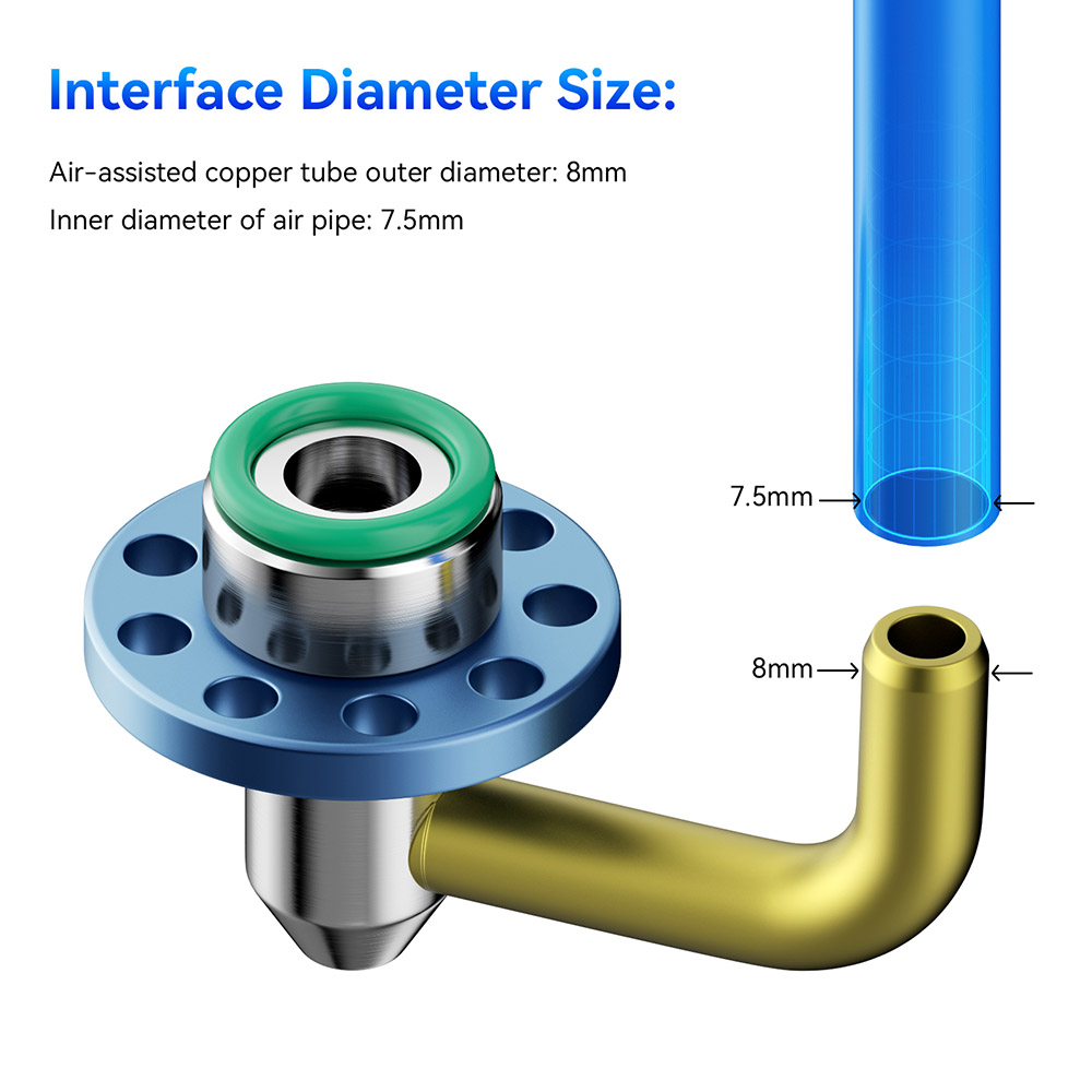 SCULPFUN S9 Air Assist Nozzle Kit with EU Version 220V 30L/min Air Pump, Full Metal Structure Nozzle for S9 Lasers