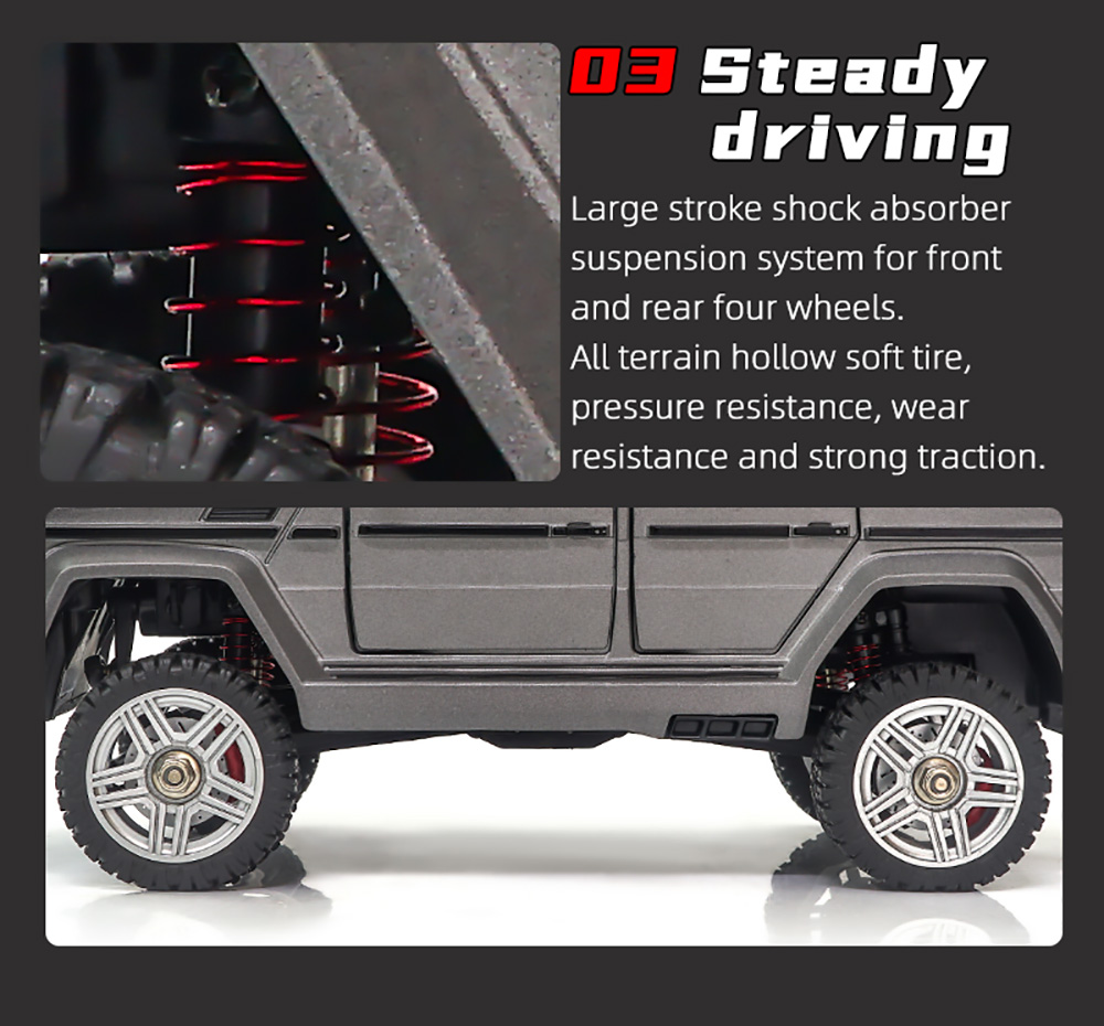 SG Pine Forest 2401 RTR 1/24 2.4G 4WD RC Car Mini Crawler LED Light Alloy Shell Off-Road Truck - Grey