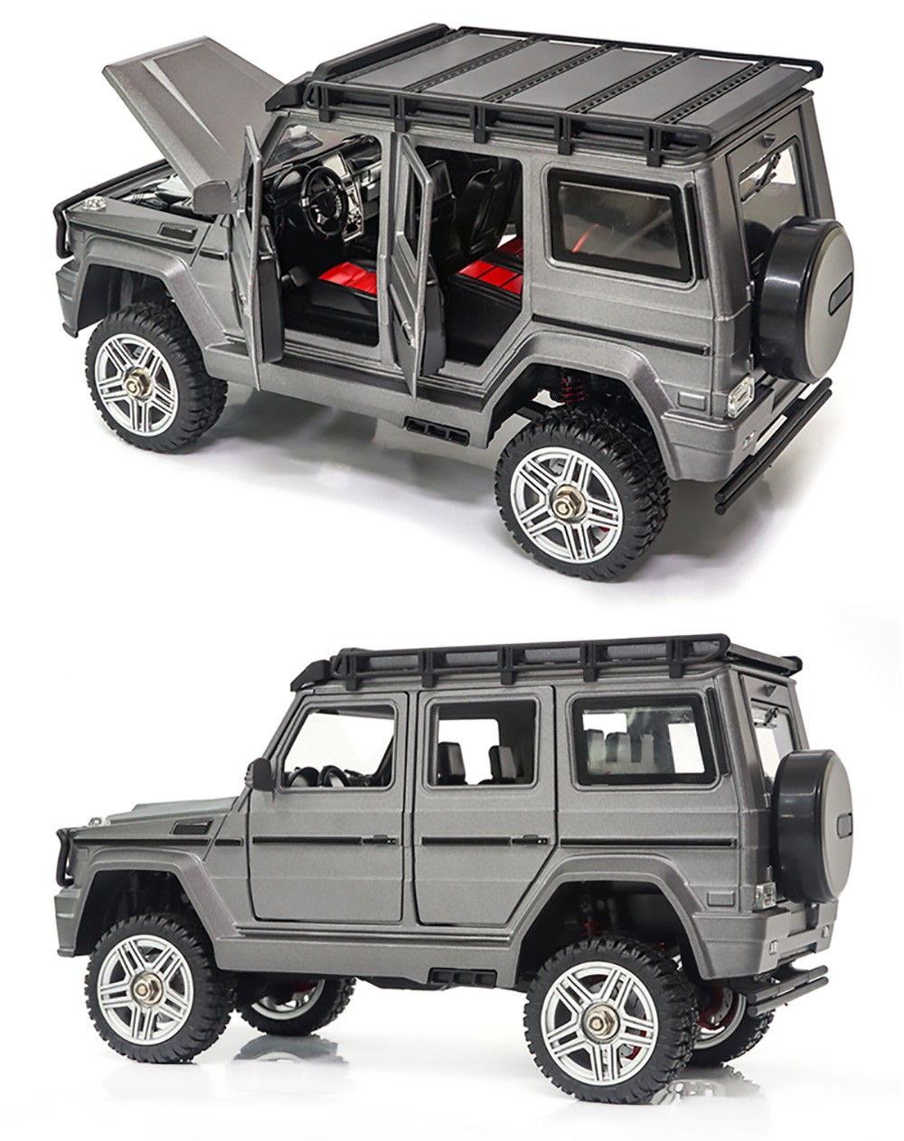 SG Pine Forest 2401 RTR 1/24 2.4G 4WD RC Car Mini Crawler LED Light Alloy Shell Off-Road Truck - Grey