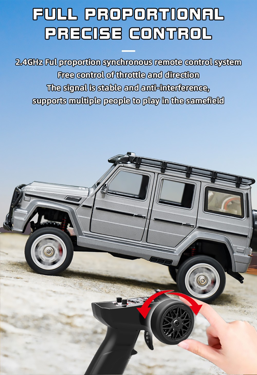 SG Pine Forest 2401 RTR 1/24 2.4G 4WD RC Car Mini Crawler LED Light Alloy Shell Off-Road Truck - Grey