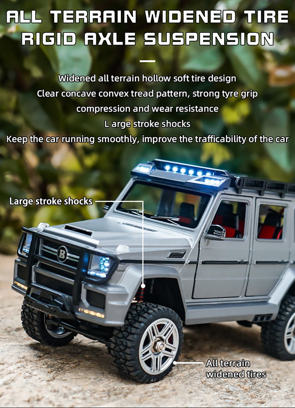 SG Pine Forest 2401 RTR 1/24 2.4G 4WD RC Car Mini Crawler LED Light Alloy Shell Off-Road Truck - Grey