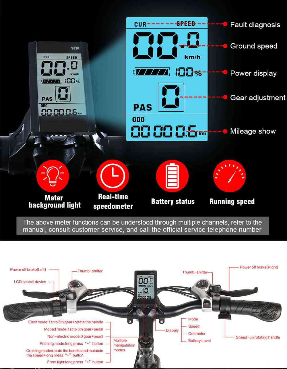 SAMEBIKE MY-SM26 8Ah 350W 48V 26inch Electric Bike 30km/h Top Speed 80km Mileage Range Max Load 150kg - Black