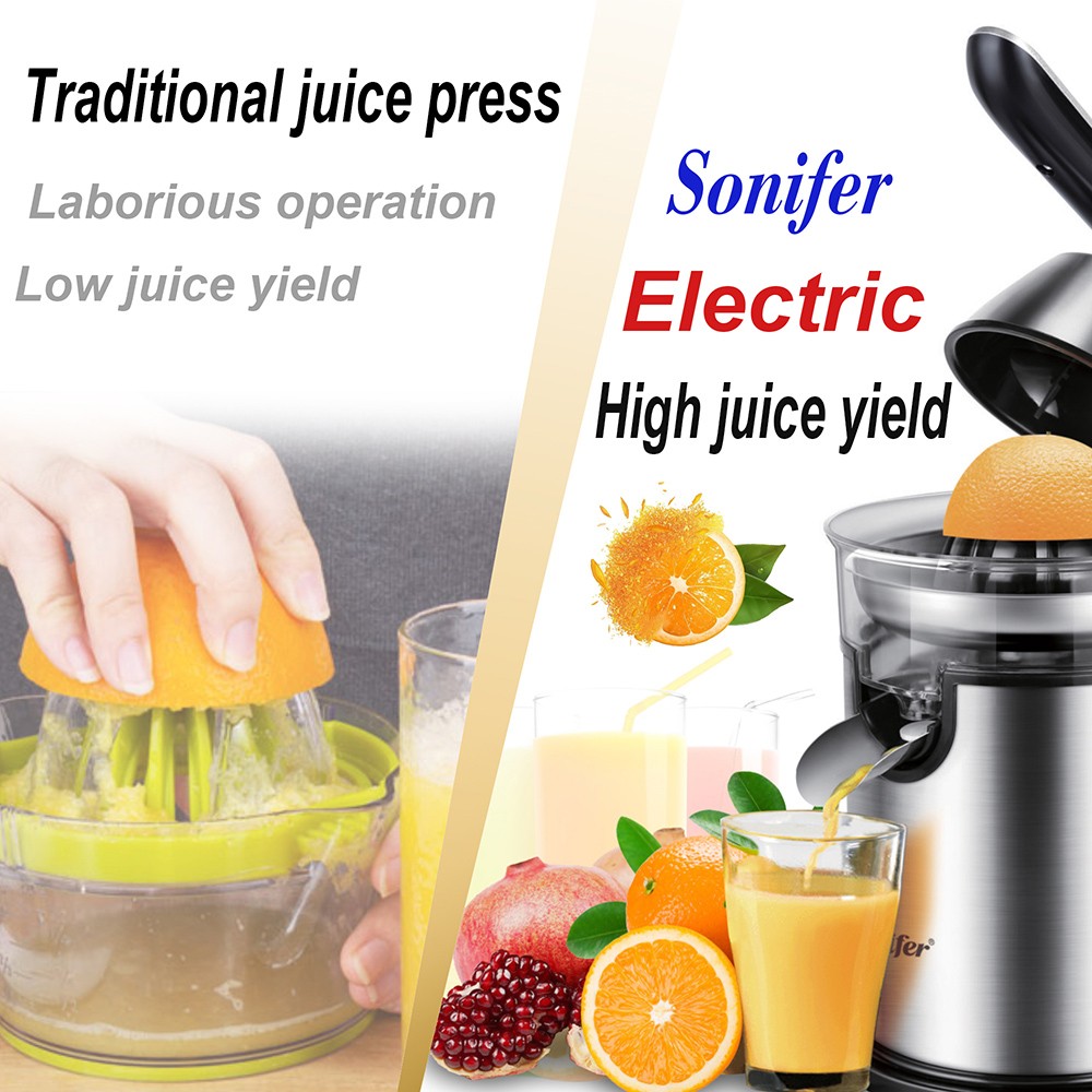 Sonifer SF5523 300W Press Orange Juicer Machine, Stainless Steel Citrus Juicer Maker Extractor, Lemon Fruit Squeezer