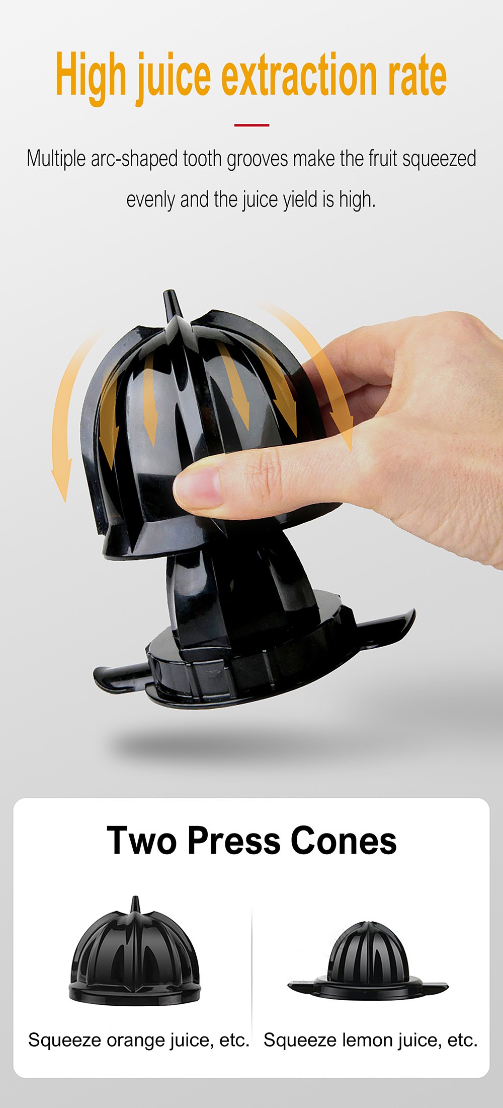 Sonifer SF5523 300W Press Orange Juicer Machine, Stainless Steel Citrus Juicer Maker Extractor, Lemon Fruit Squeezer