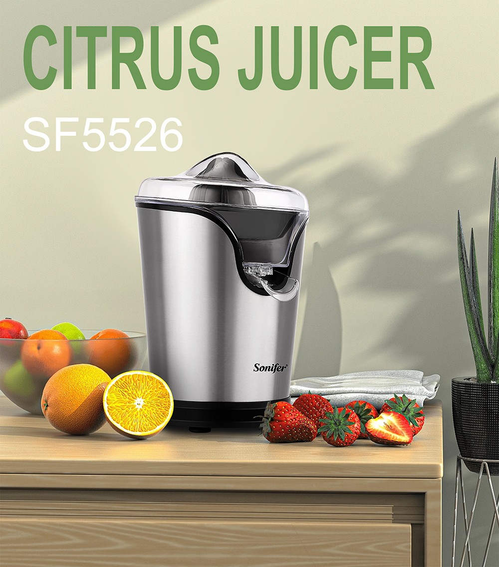 Sonifer SF5526 100W Citrus Press Juicer, Stainless Steel Orange Juice Maker Extractor, Lemon Pomegranate Fruit Squeezer