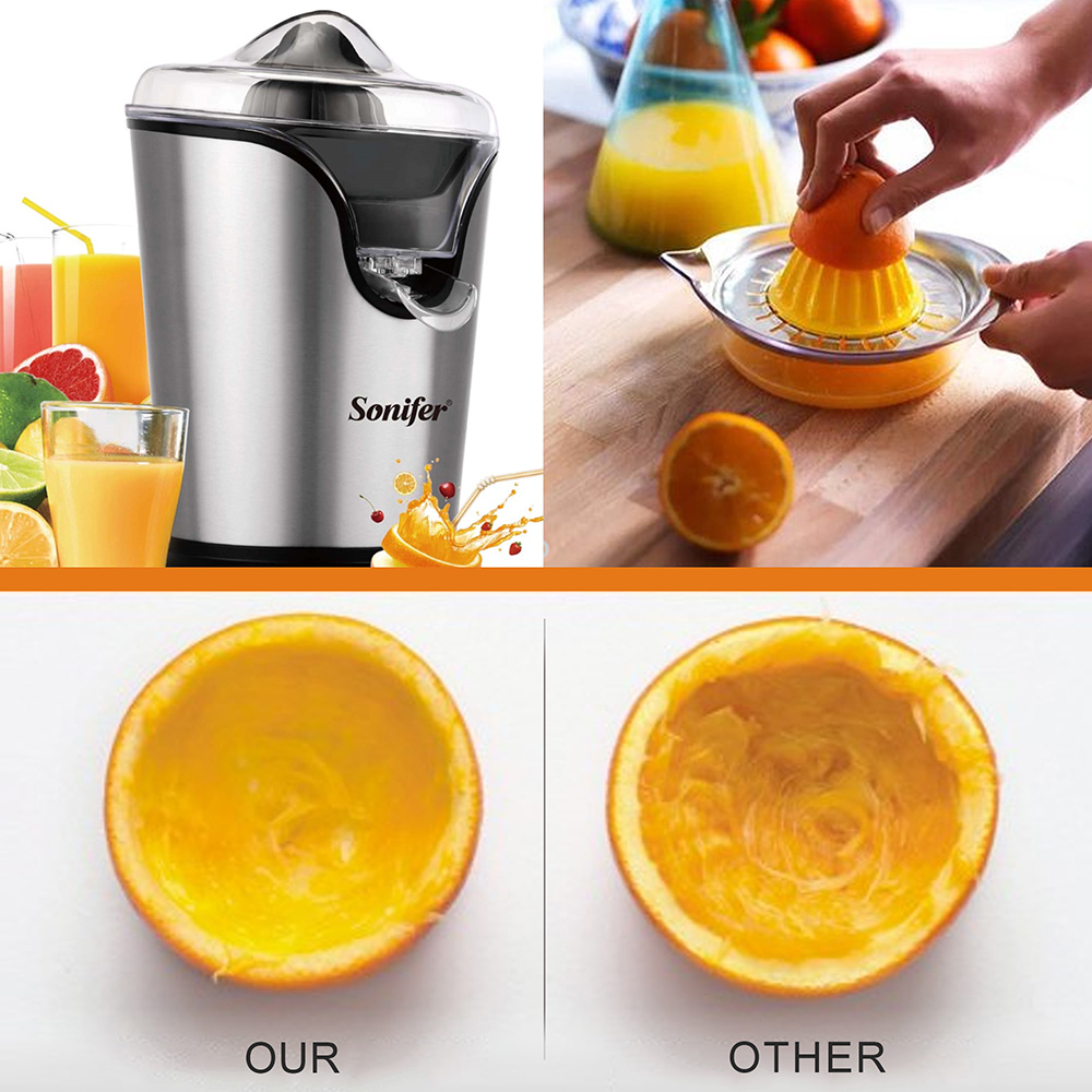 Sonifer SF5526 100W Citrus Press Juicer, Stainless Steel Orange Juice Maker Extractor, Lemon Pomegranate Fruit Squeezer