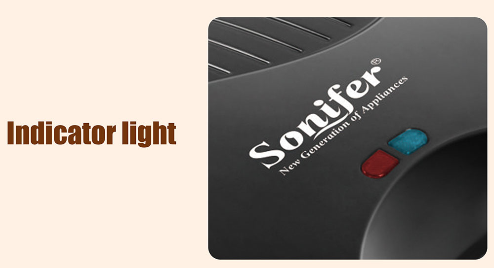 Sonifer SF6043 750W Electric Waffle Maker, 4 Slice Square Toaster Sandwich Breakfast Waffle Machine, Non-stick Iron Pan