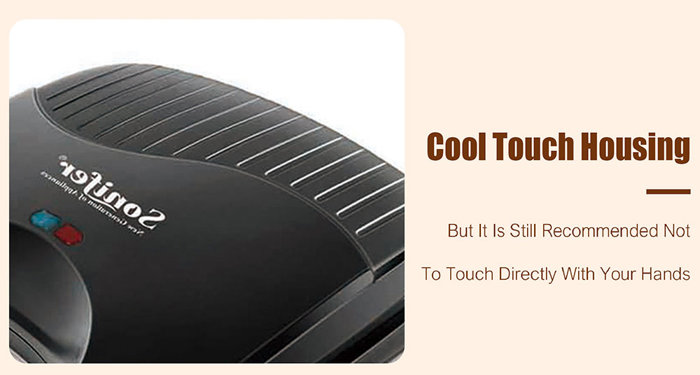 Sonifer SF6043 750W Electric Waffle Maker, 4 Slice Square Toaster Sandwich Breakfast Waffle Machine, Non-stick Iron Pan