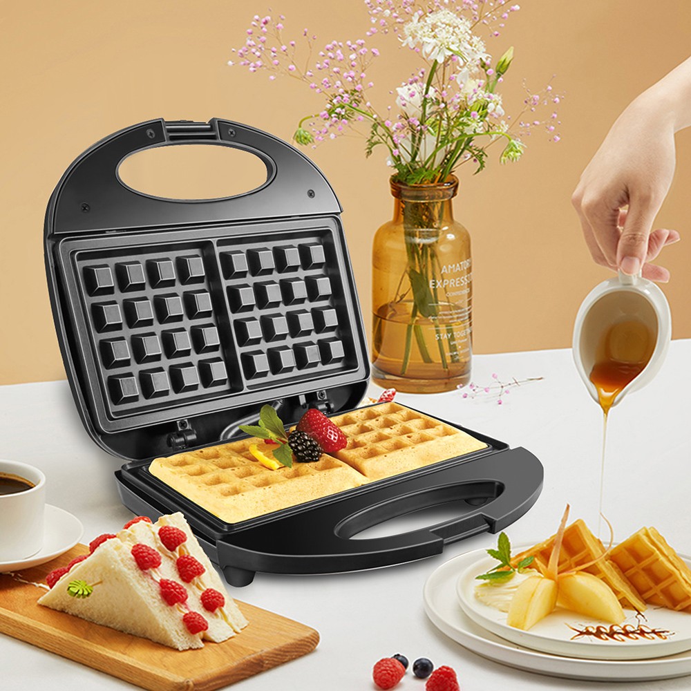 Sonifer SF6043 750W Electric Waffle Maker, 4 Slice Square Toaster Sandwich Breakfast Waffle Machine, Non-stick Iron Pan