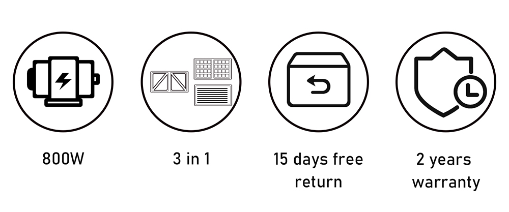 Sonifer SF6050 800W Electric Waffle Maker, 3-in-1 Grill Sandwich Panini Plate, Toaster Breakfast Machine, Non-stick