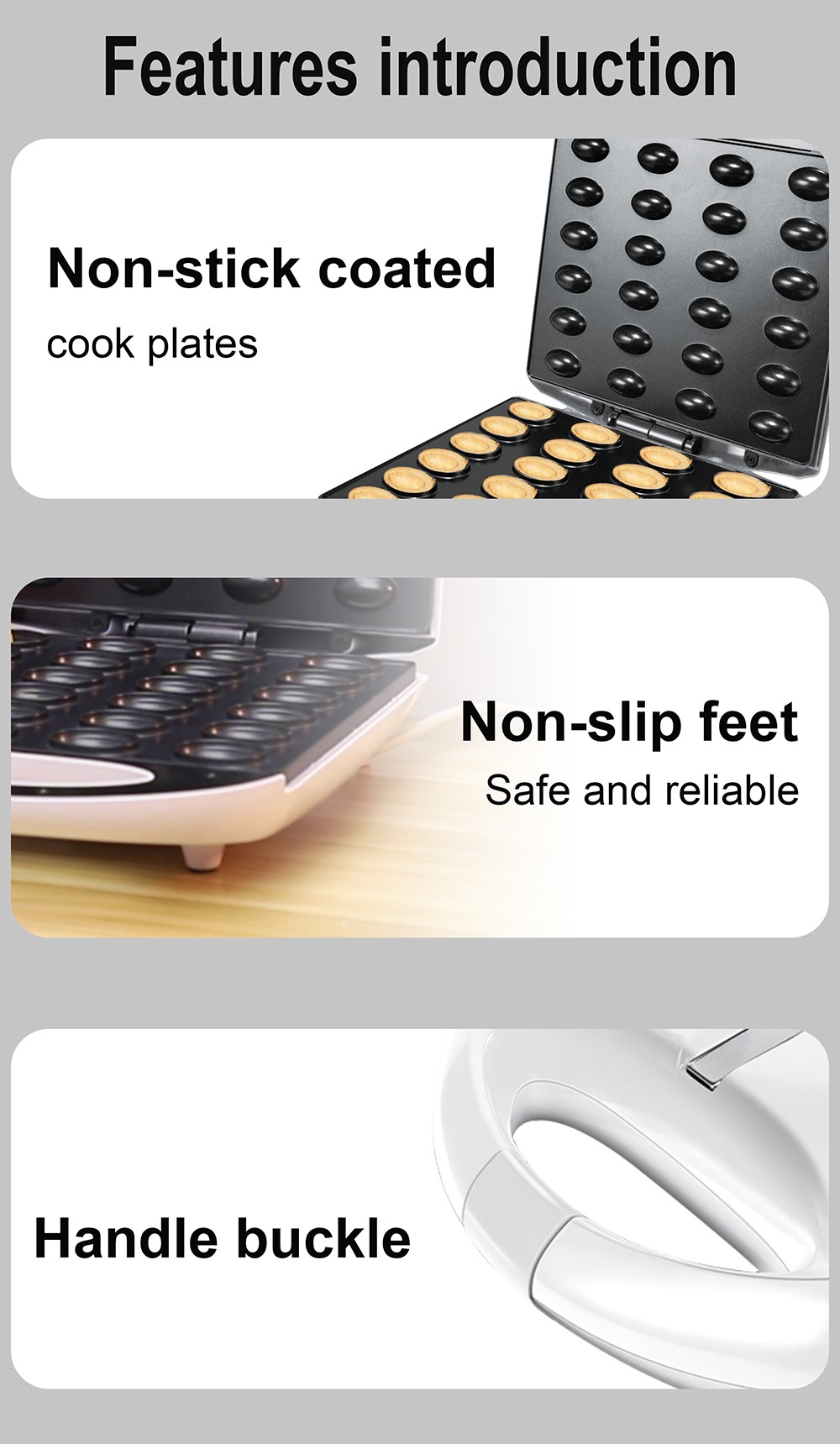 Sonifer SF6062 1400W Electric Walnut Cake Waffle Maker, 24 Holes Nuts Plate, Non-stick Cooking Biscuits Making Machine