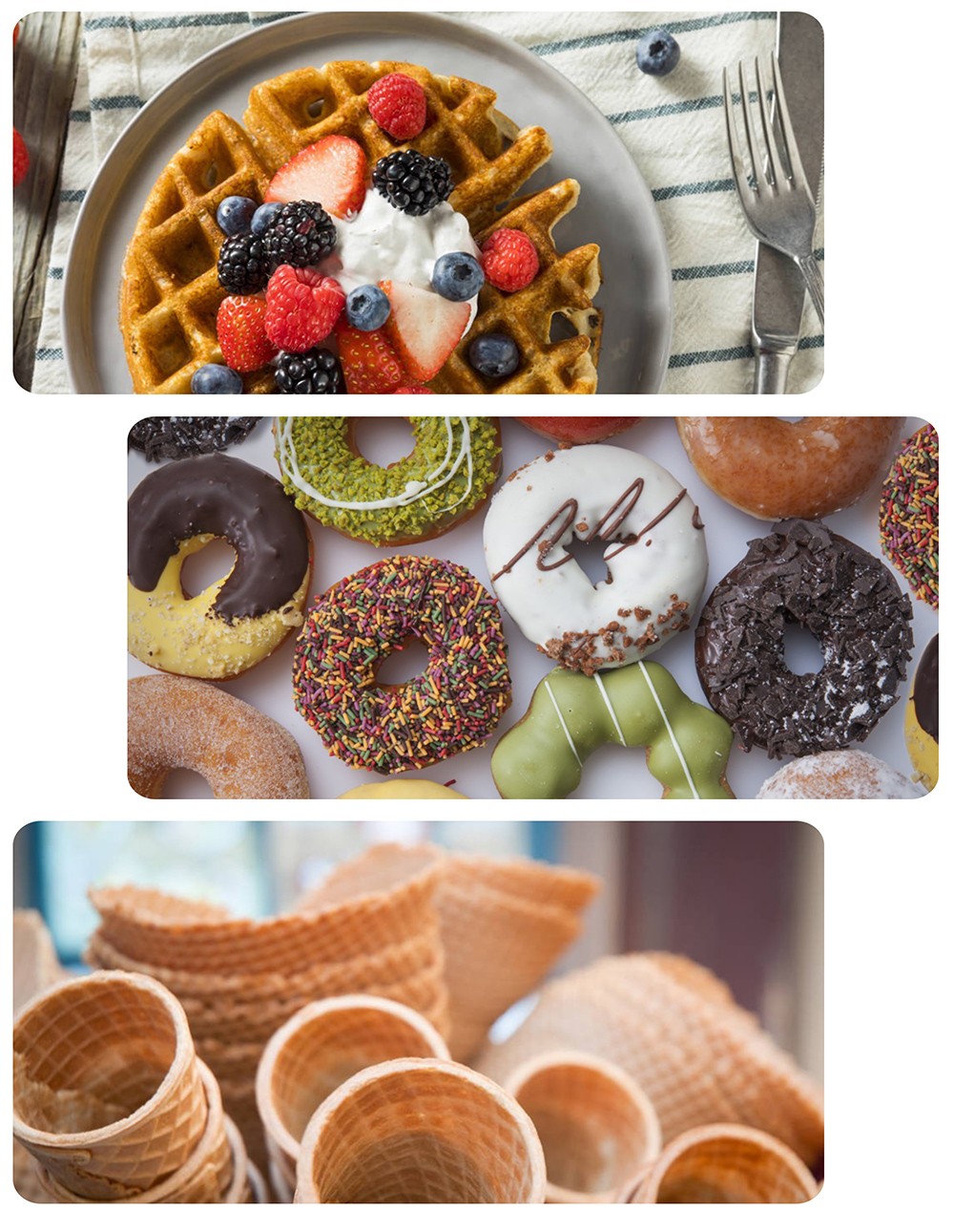 Sonifer SF6083 1000W Electric Waffle Maker, 3-in-1 Waffle Donuts Omelet Plates, Non-stick Coating Breakfast Machine