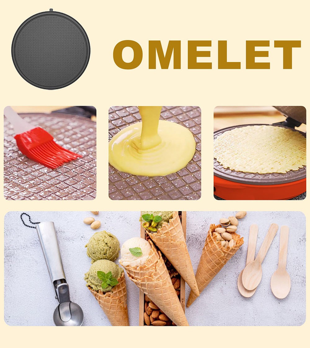 Sonifer SF6083 1000W Electric Waffle Maker, 3-in-1 Waffle Donuts Omelet Plates, Non-stick Coating Breakfast Machine