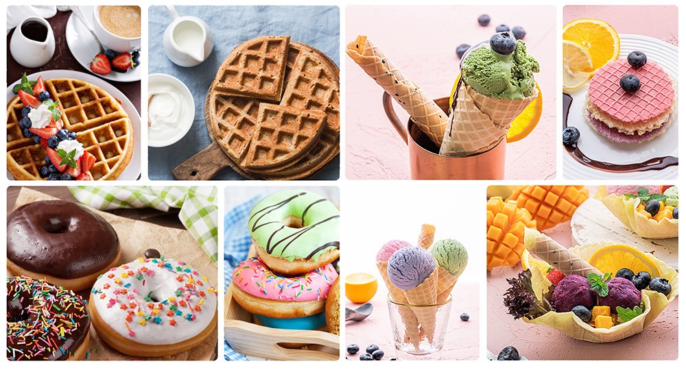 Sonifer SF6083 1000W Electric Waffle Maker, 3-in-1 Waffle Donuts Omelet Plates, Non-stick Coating Breakfast Machine