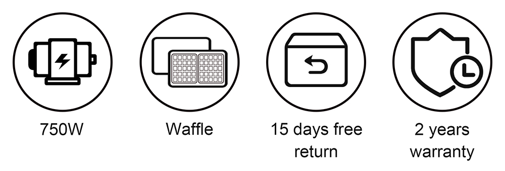 Sonifer SF6134 750W Professional Electric Waffle Maker, Multifunction Breakfast Waffles Machine, Non-stick Iron Pan