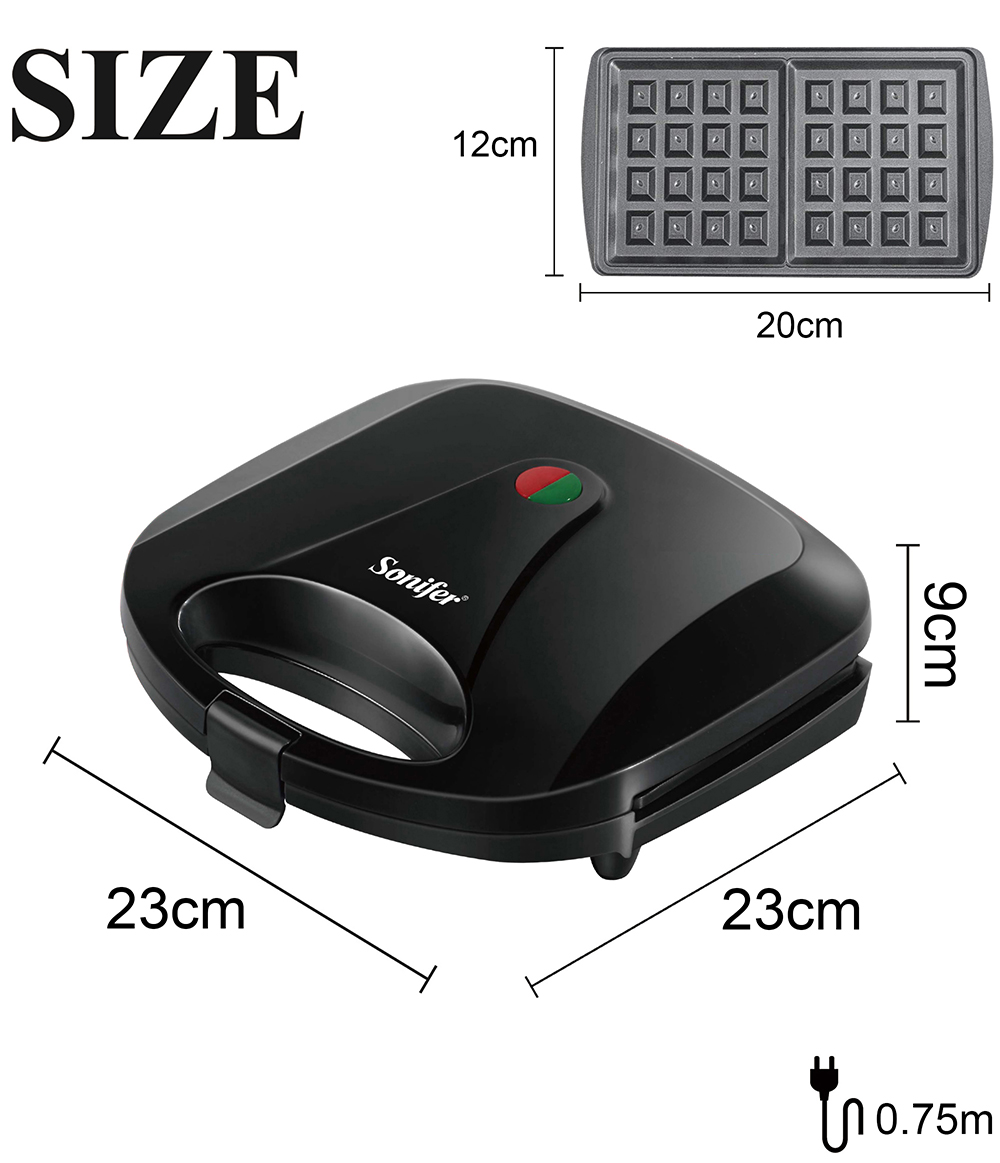 Sonifer SF6134 750W Professional Electric Waffle Maker, Multifunction Breakfast Waffles Machine, Non-stick Iron Pan