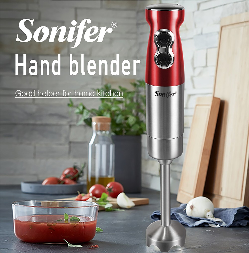 Sonifer SF8054 1100W Electric Food Mixer, 800ml, 2 Speeds Hand Blender, 4-blade Ice Crushing, Vegetable Fruit Blender
