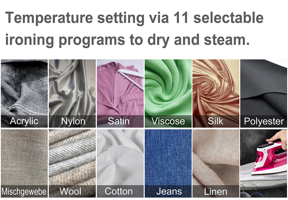 Sonifer SF9025 2400W Clothes Steam Iron with LCD Display, Household Fabric Electric Iron, 11 Selectable Ironing Programs