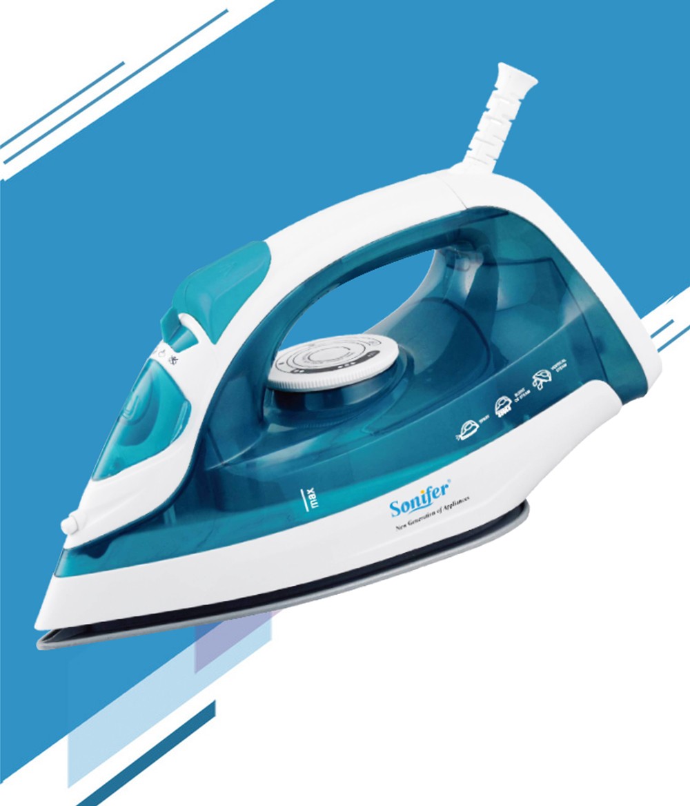 Sonifer SF9034 1600W Clothes Electric Iron, Ceramic Soleplate, Fabric Steam Iron, 160ml Water Tank, Vertical Fast Heat
