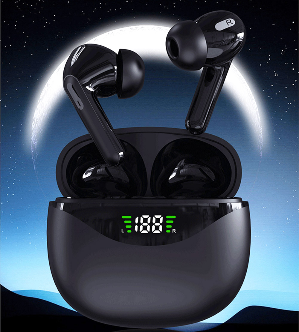 VG121 TWS Headphones Bluetooth 5.1 Wireless Headset Noise Reduction with Mic for Sports and Gaming - Black