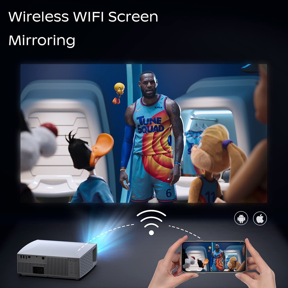 VIVIBRIGHT F30 Pro WiFi Projector LCD+LED Full HD 1920 x 1080P, 4800 Lumen LED, Game Video Projector for Home & Office