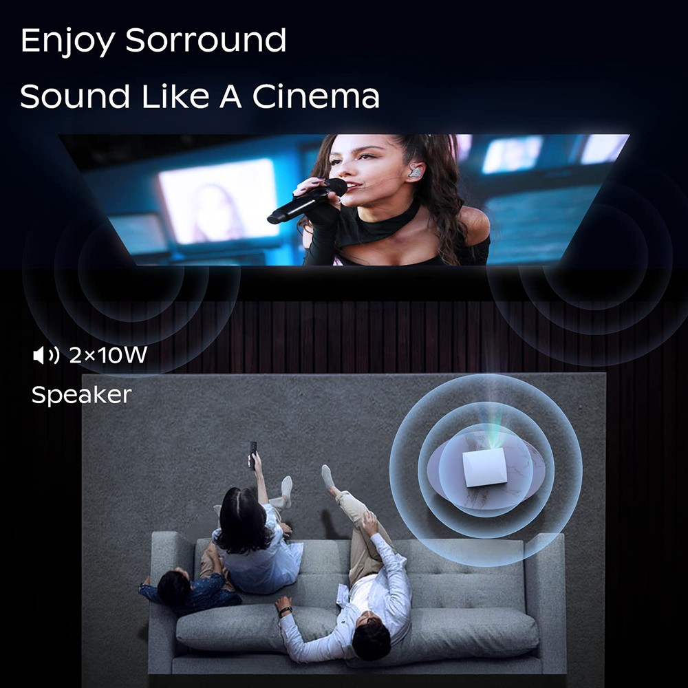 VIVIBRIGHT F30 Pro WiFi Projector LCD+LED Full HD 1920 x 1080P, 4800 Lumen LED, Game Video Projector for Home & Office