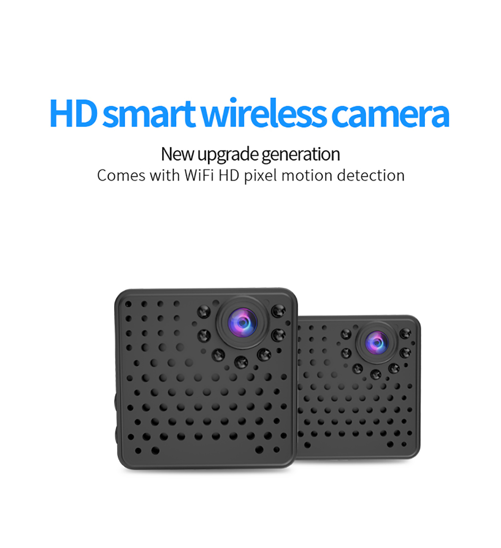 W18 1080P HD WiFi Mini Surveillance Camera, 1000mAh Infrared Night Vision Camera, 155 Degree Wide Angle Motion Detection