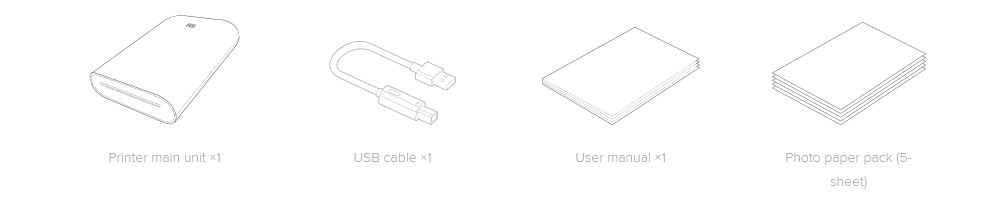 XIAOMI Pocket Photo Printer 3 Inch 300dpi ZINK Non-ink Technology Portable Picture Printer APP Bluetooth Connection - White