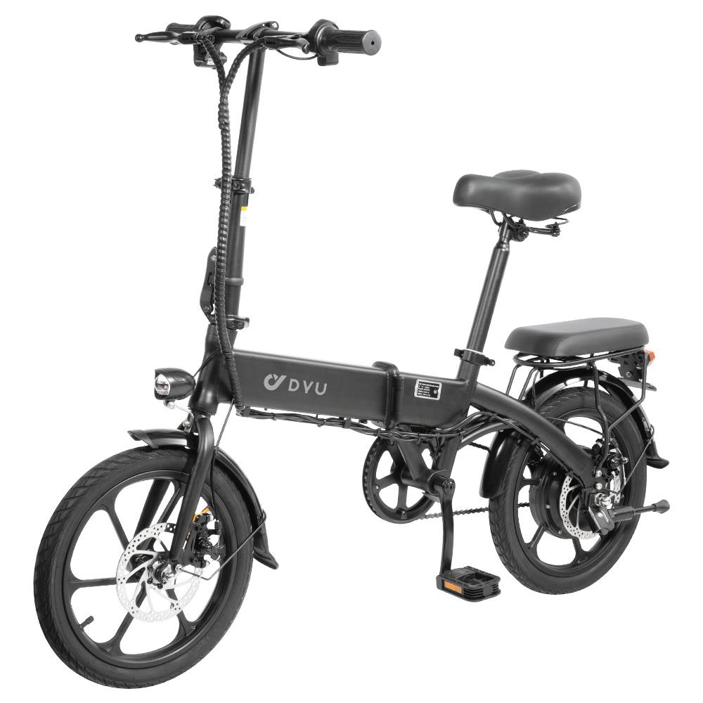DYU A1F Electric City Bike 16 Inch Folding E- Bike 250W Motor 25Km/h 7.5Ah 36V Battery Black