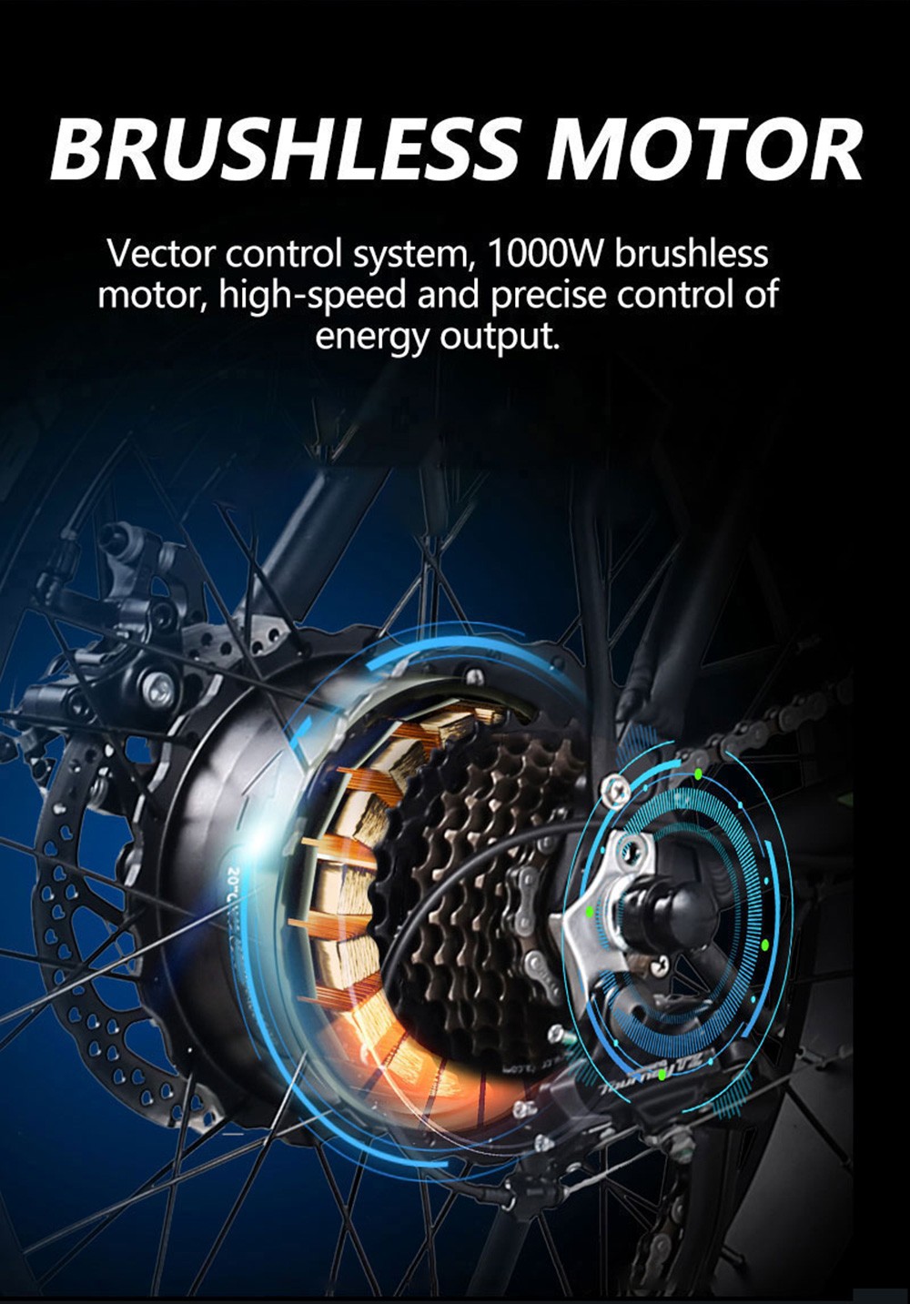 GOGOBEST GF300 Electric Folding Bike Moped Bicycle 1000W Brushless Motor 48V 12.5Ah Battery 25km/h Max Speed - Orange