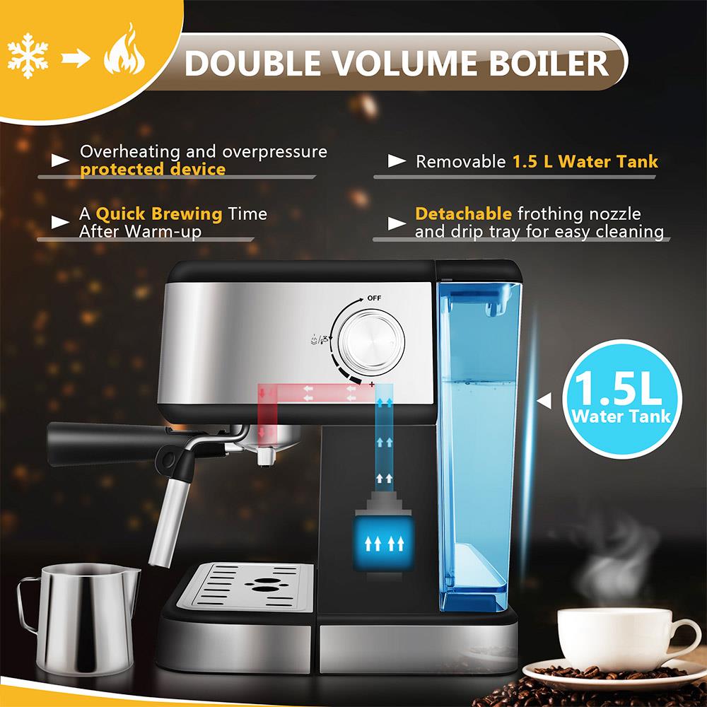 JOYA CM1686E Espresso Coffee Machine Stainless Steel