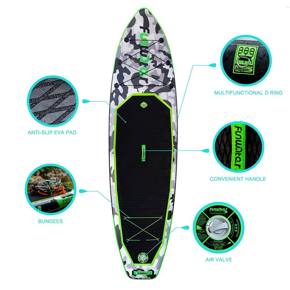 FunWater SUPFW10A HONOR Inflatable Stand Up Paddle Board 10.8'' Long 33' Wide 6' Thick 17 FunWater SUPFW10A HONOR Inflatable Stand Up Paddle Board 10.8'' Long 33' Wide 6' Thick