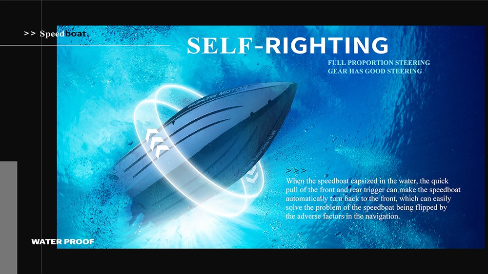 WLtoys WL916 High Speed 2.4G RC Boat Brushless Motor Racing Boat 60km/h Ship Toys for Kids Black - Three Batteries