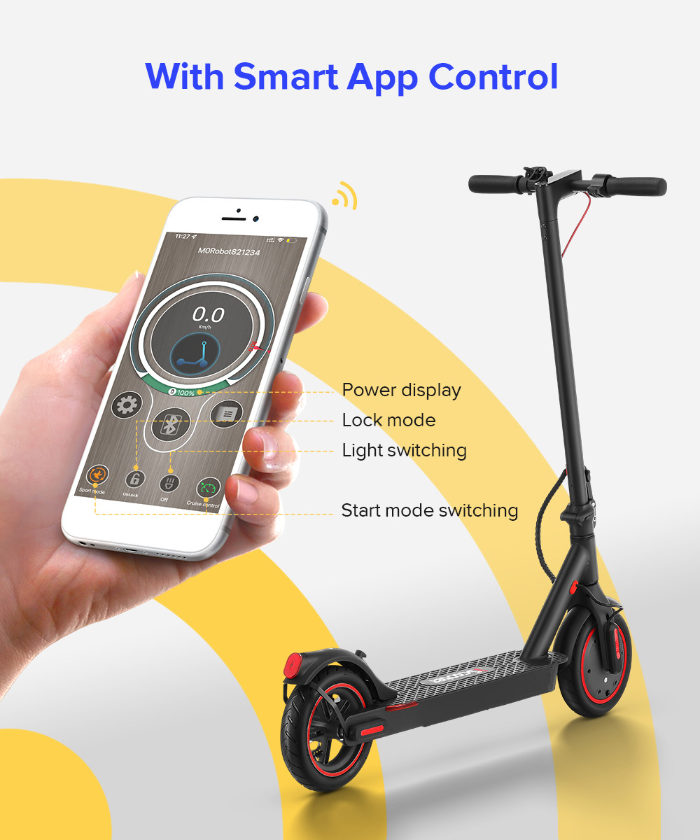 iScooter i9 Folding Electric Scooter 8.5 Inch Pneumatic Tire 350W Motor 7.5Ah Battery 30km/h Max Speed APP Control Black