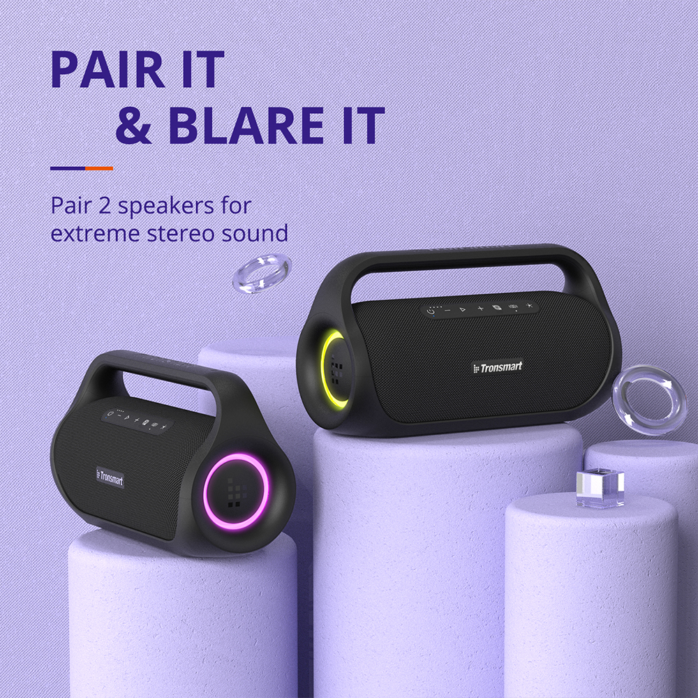 Tronsmart Bang Mini 50W Portable Party Speaker, SoundPulse Audio, Bluetooth 5.3, 15H Playtime, NFC, IPX6 Waterproof