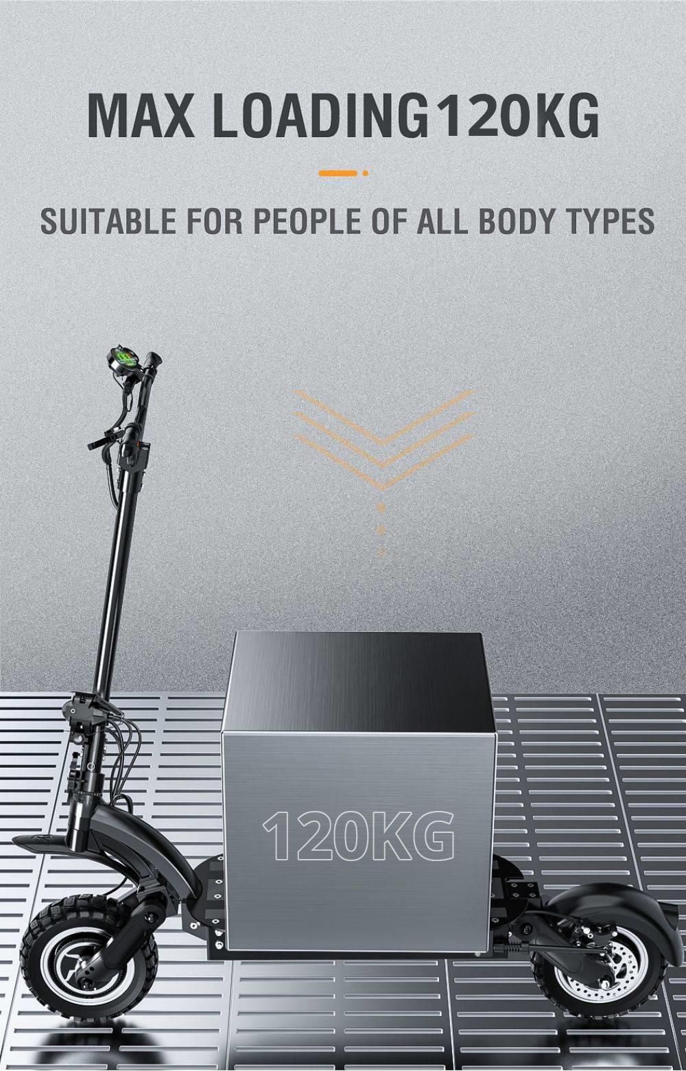 Janobike X20 Electric Scooter 10 Inch Rubber Tires 1200W*2 Brushless Motors 60Km/h 23.4Ah Battery Hydraulic Brake System 120KG Max Load