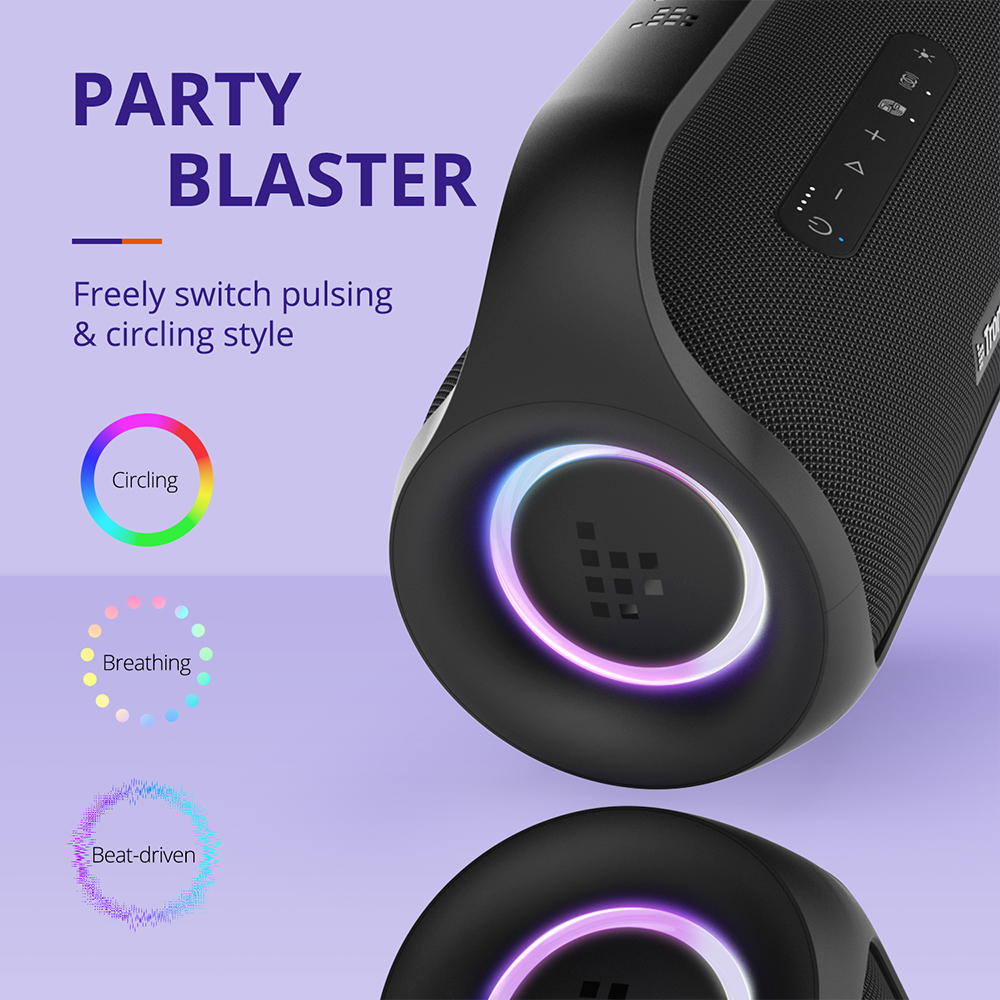 Tronsmart Bang Mini 50W bærbar festhøyttaler, SoundPulse Audio, Bluetooth 5.3, 15H spilletid, NFC, IPX6 vanntett