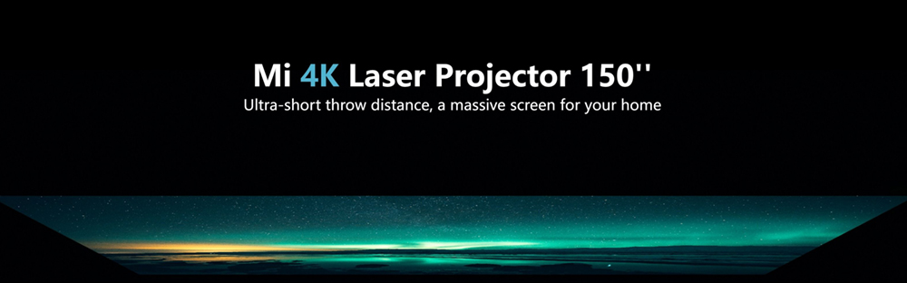 Xiaomi Mi 4K UHD Projector, Android TV 9.0, Dolby DTS, ALPD 3.0, 1300LM, 150in Projection, 16GB Storage, 5G WiFi, Global Version