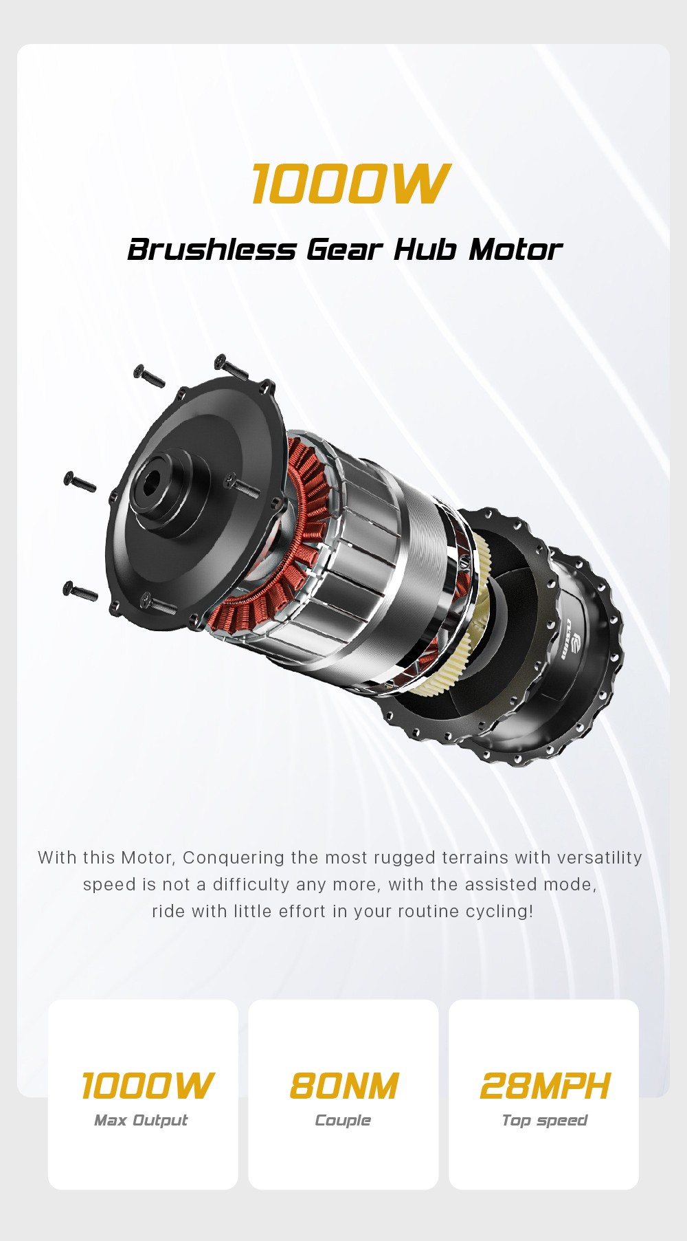 CYSUM M980 Fat Tire Electric Bike 48V 1000W Brushless Motor 17Ah Removable Battery for 50-70 Range - Black-Blue