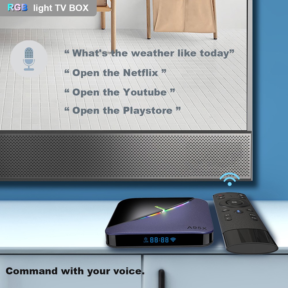A95X F3 Air II TV BOX Android 11 Amlogic S905W2 Quad Core ARM Cortex A53 2G RAM 16GB ROM 2.4G+5G WiFi 4K AV1 RGB Light 22 A95X F3 Air II TV BOX Android 11 Amlogic S905W2 Quad Core ARM Cortex A53 2G RAM 16GB ROM 2.4G+5G WiFi 4K AV1 RGB Light