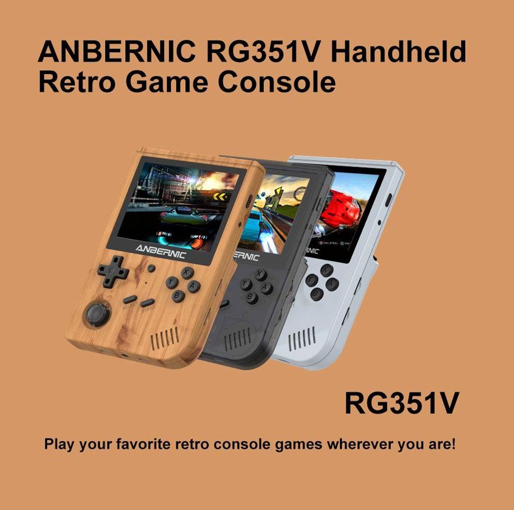 ANBERNIC RG351V Retro Game Console Handheld 16GB, Gaming Console Emulator for NDS, N64, DC, PSP Games - Black