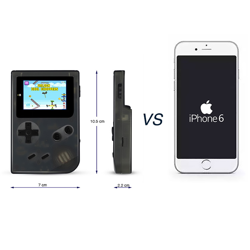 ANBERNIC Retro Mini Handheld Game Console 2.0 inch Screen 256MB Memory 169 Built-in Games - Transparent Black