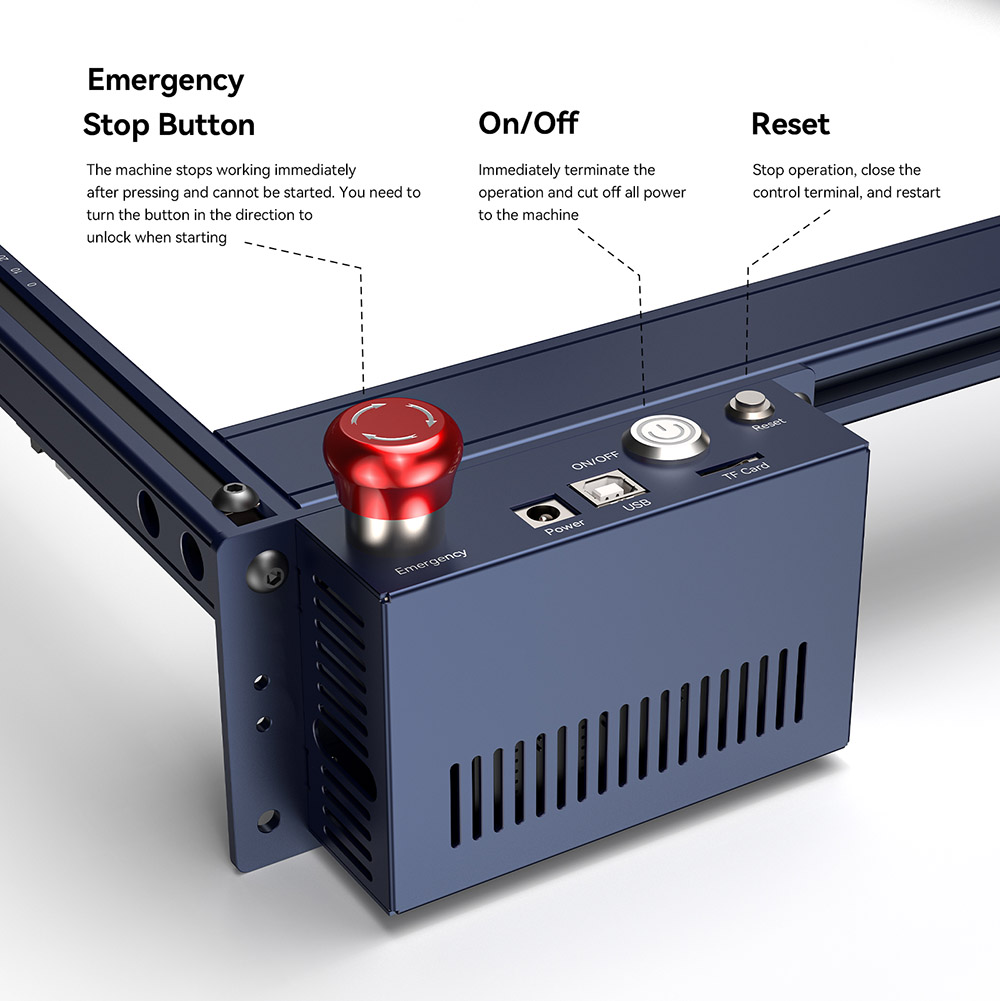 Atomstack A5 M50 Laser Cutter and Engraver, 40W Electric Power, 5-5.5W Optical Power, Quadruple Lens Double Compression Spot, Offline Engraving, 410*400mm