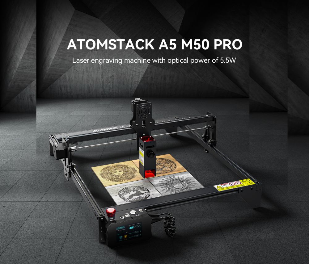 ATOMSTACK A10 Pro 50W Laser Engraver, 10W Optical Power Compressed Spot  Laser Engraving Machine and Laser Cutter for Wood Metal with Terminal Panel