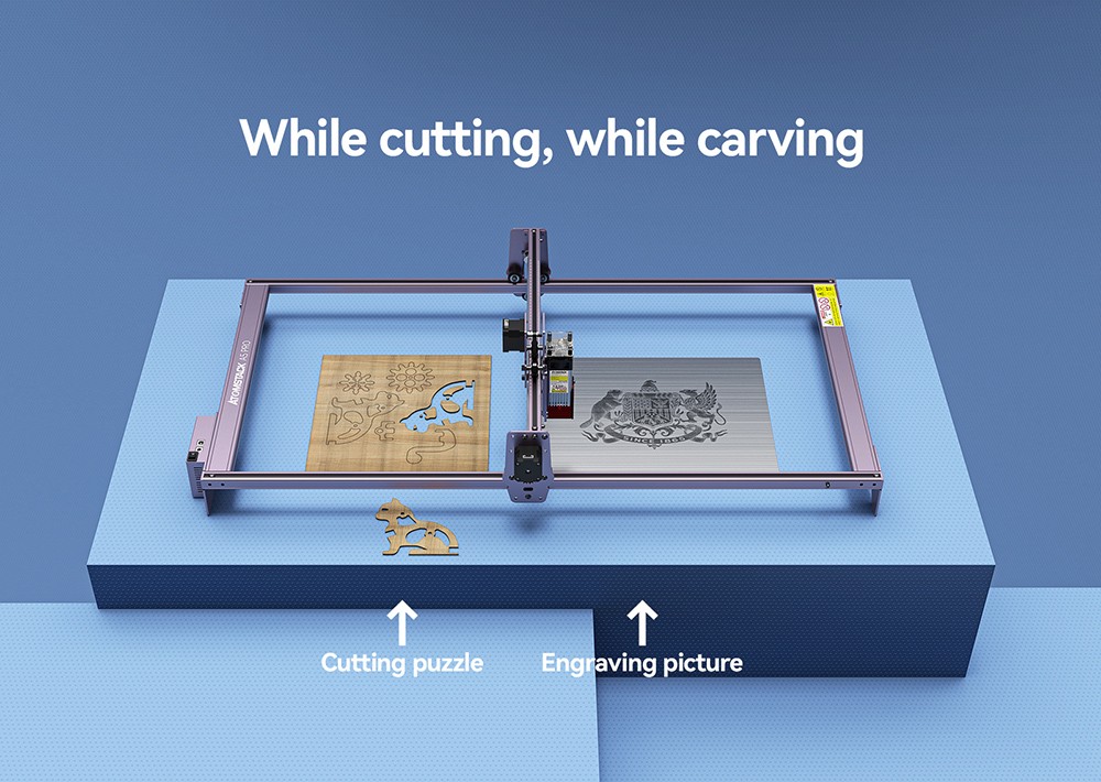 ATOMSTACK Engraving Area Extension Kit for A5 Pro / A5 Pro+ Laser Engraving Machine, 850x410mm Engraving Area