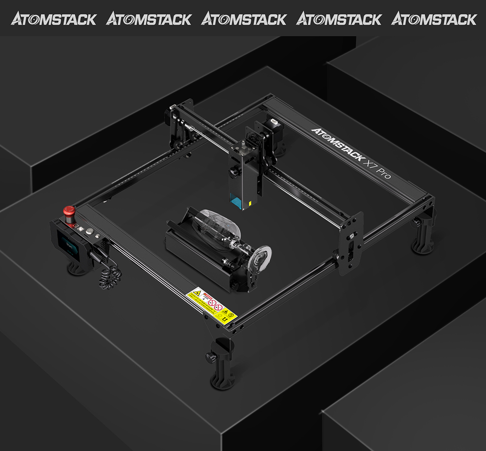 Rotačný valec ATOMSTACK R3 Pro s oddeliteľným podporným modulom a predlžovacími vežami, 360-stupňový rotačný laser na gravírovanie nepravidelných valcov