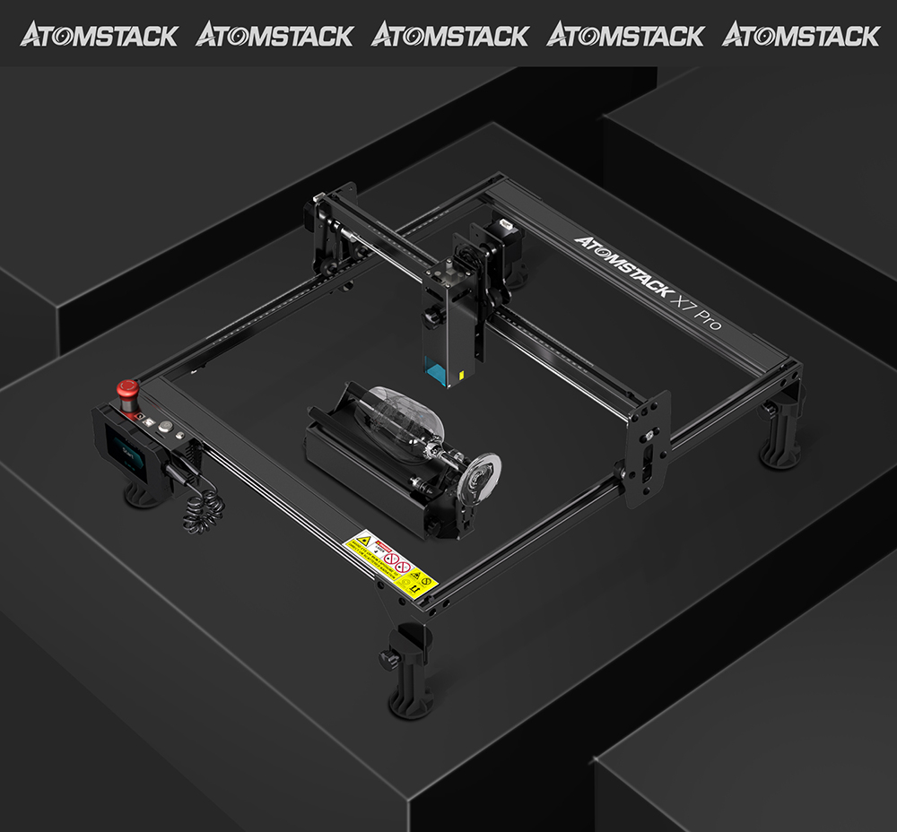 ATOMSTACK R3 Pro Rotary Roller with Separable Support Module and Extension Towers, 360 Degree Laser Rotating Engrave Irregular Cylinders